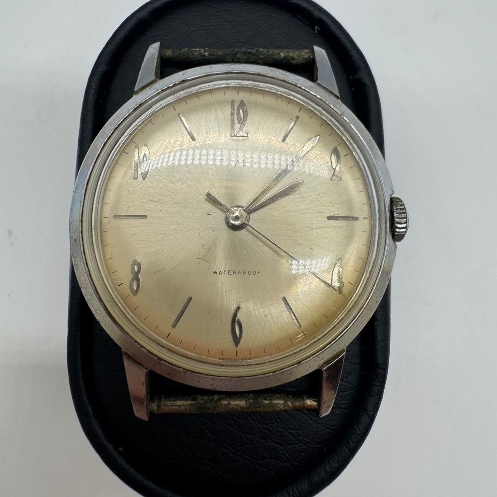 Vintage Timex Manual Wind Watch 34mm Champagne Dial Parts Repair 2014 2466